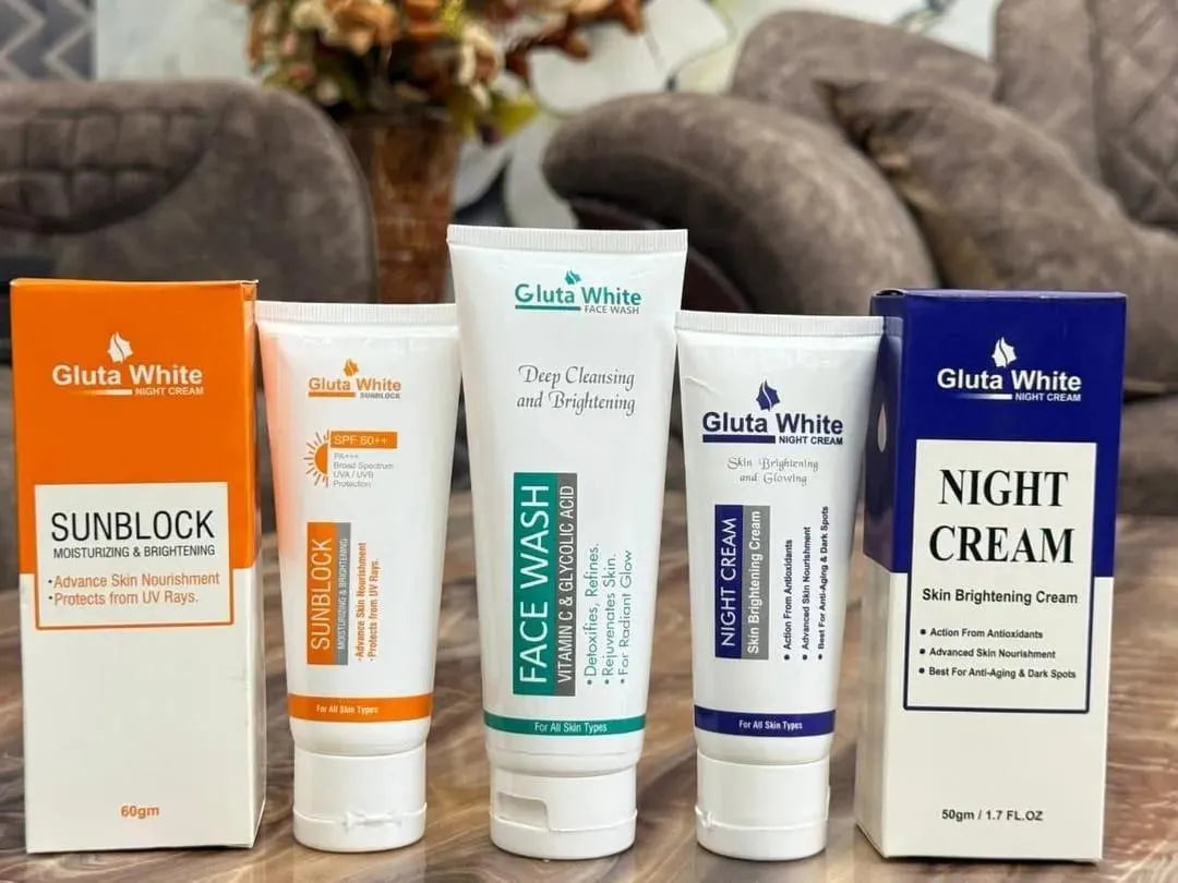 Ultimate 3 in 1 Skincare Bundle - 1 Night Cream, 1 Sunblock, 1 Face Wash (3 Pcs)
