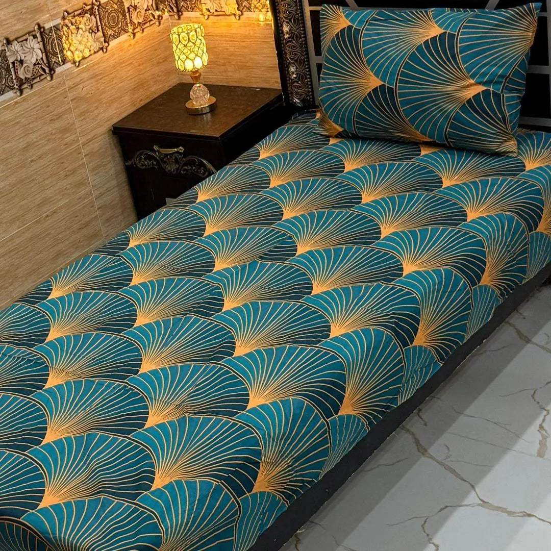 Vibrant 4 Pcs Export Cotton Printed Single Bedsheet