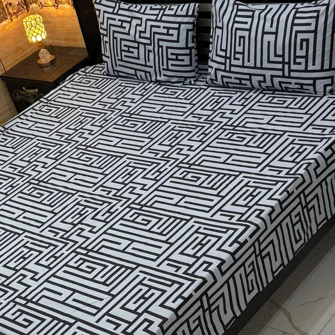 Vibrant 4 Pcs Export Cotton Printed Single Bedsheet