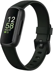 Fitbit Inspire 3 Health &-Fitness-Tracker with Stress Management, Workout Intensity, Sleep Tracking, 24/7 Heart Rate and more, Midnight Zen/Black One Size (S & L Bands Included) Visit the Fitbit Store
